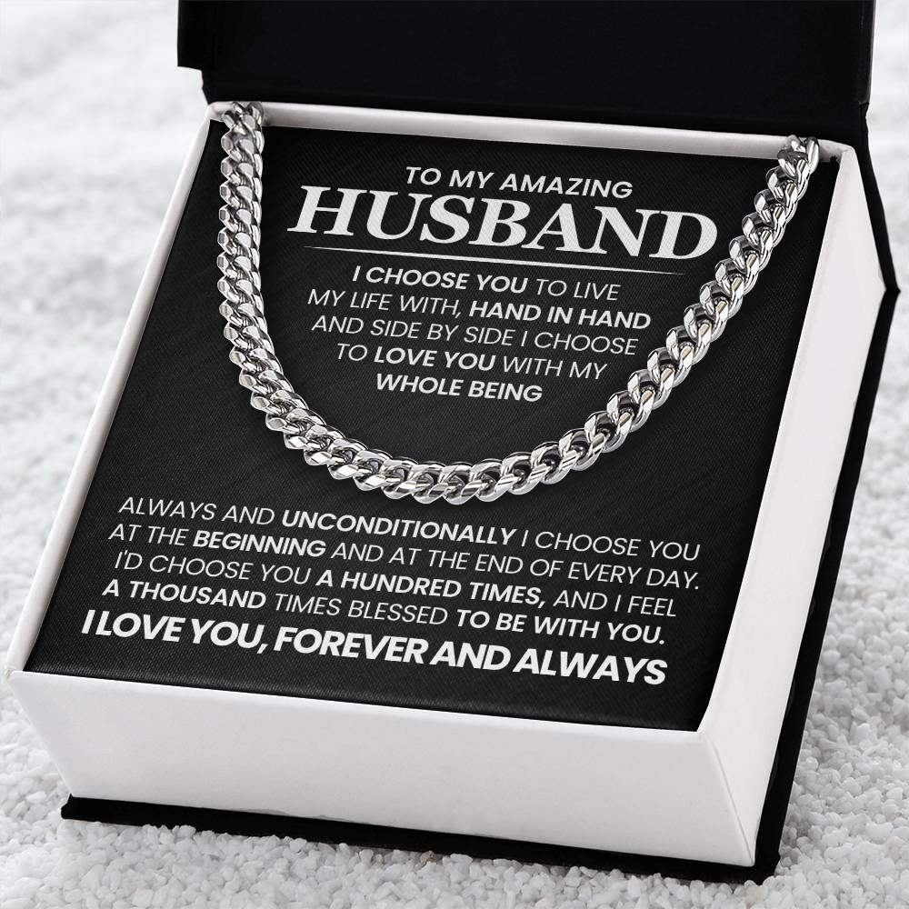 To My Amazing Husband - Cuban Link Chain Necklace