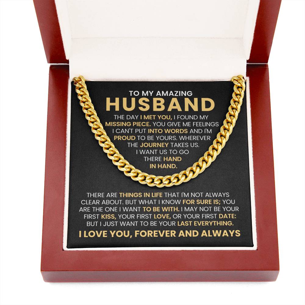 To My Husband - Cuban Link Chain Necklace