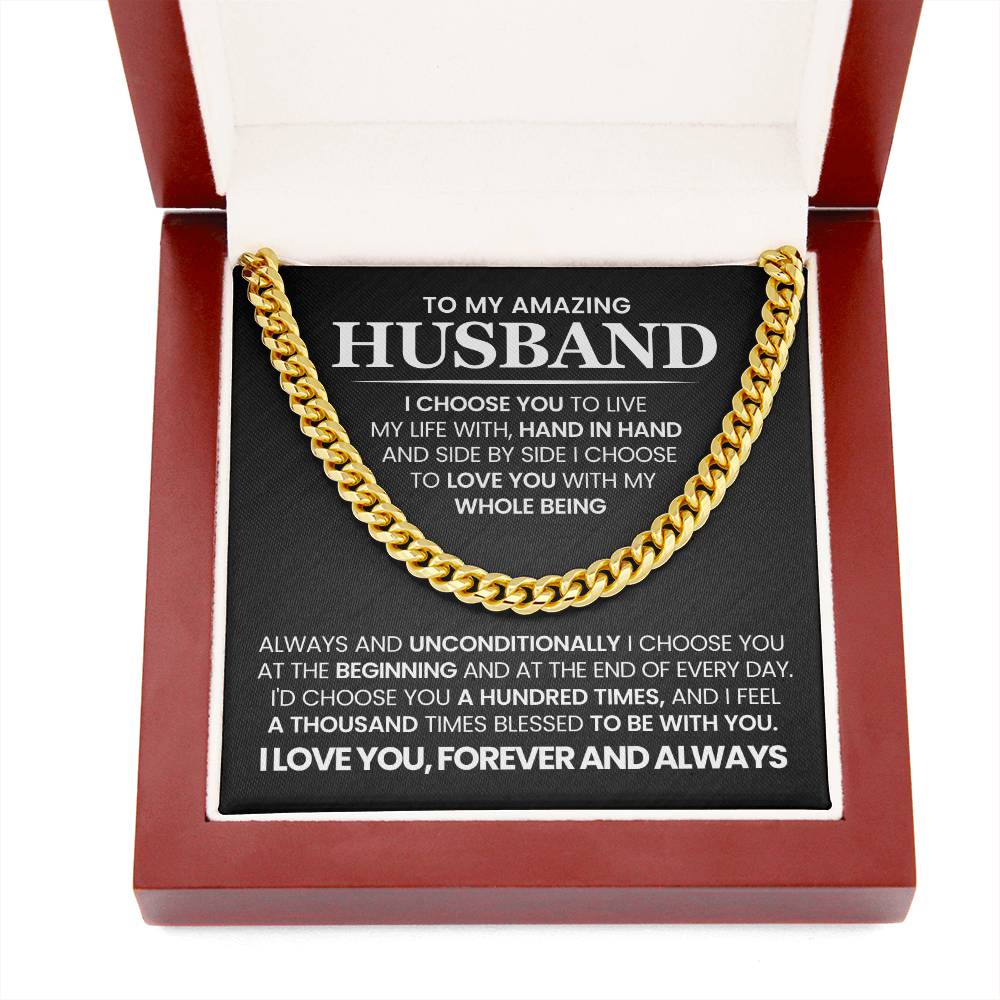 To My Amazing Husband - Cuban Link Chain Necklace