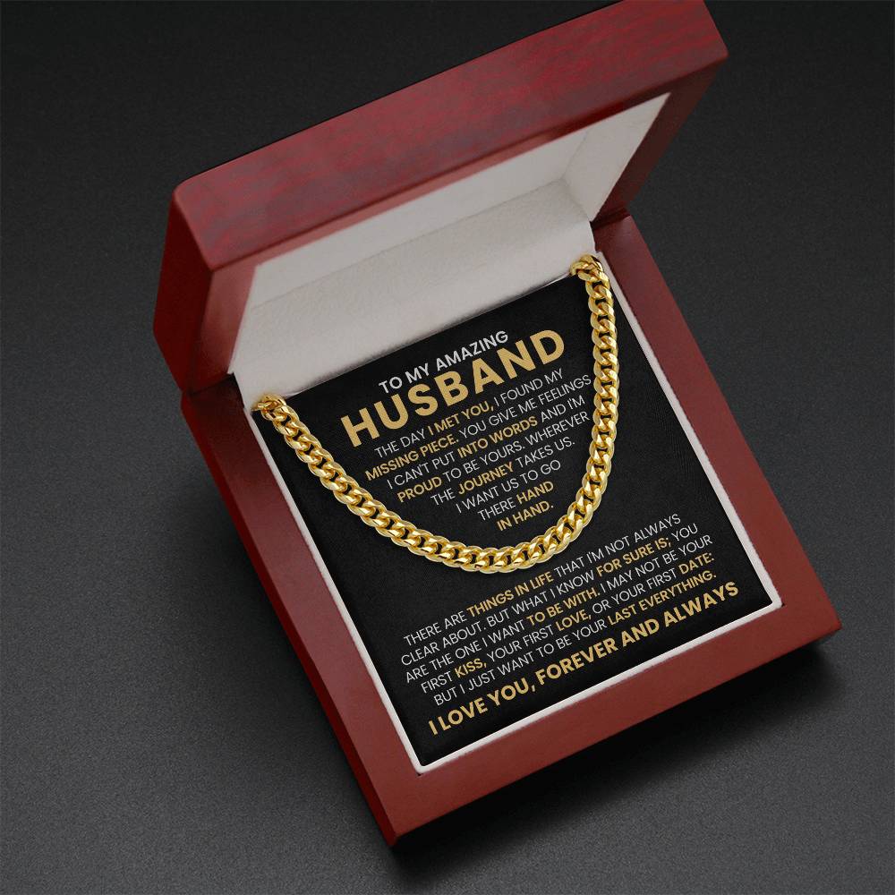 To My Husband - Cuban Link Chain Necklace