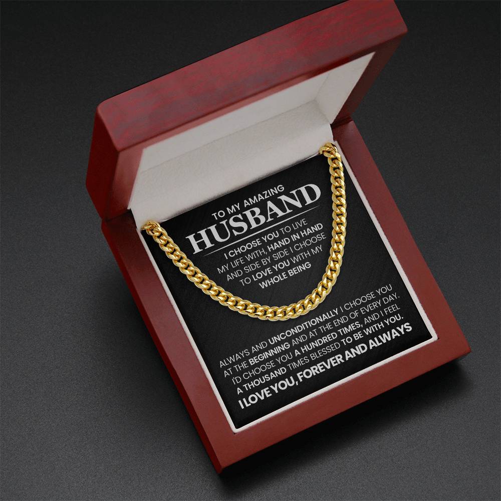 To My Amazing Husband - Cuban Link Chain Necklace