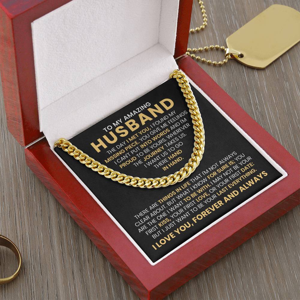 To My Husband - Cuban Link Chain Necklace