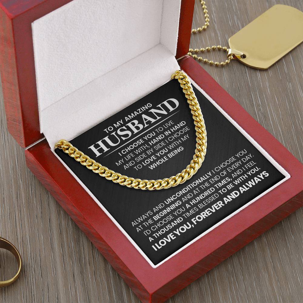To My Amazing Husband - Cuban Link Chain Necklace