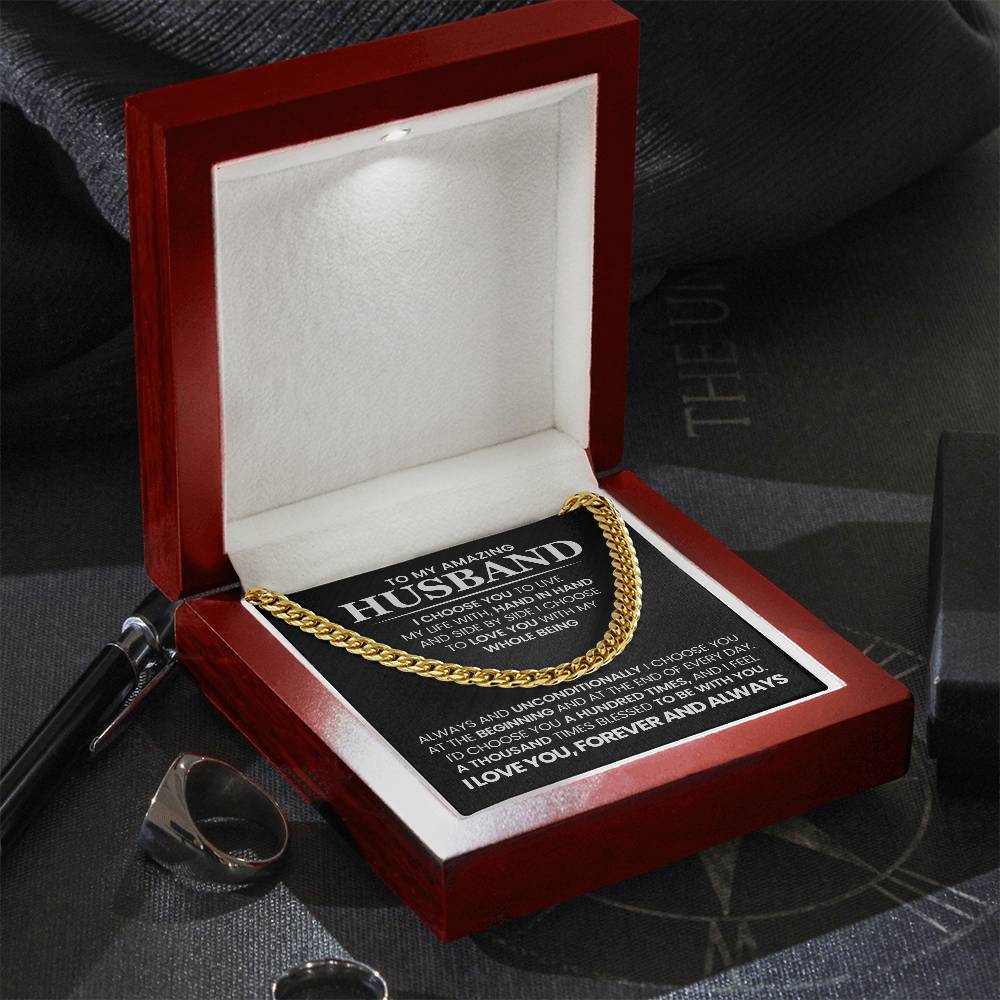 To My Amazing Husband - Cuban Link Chain Necklace