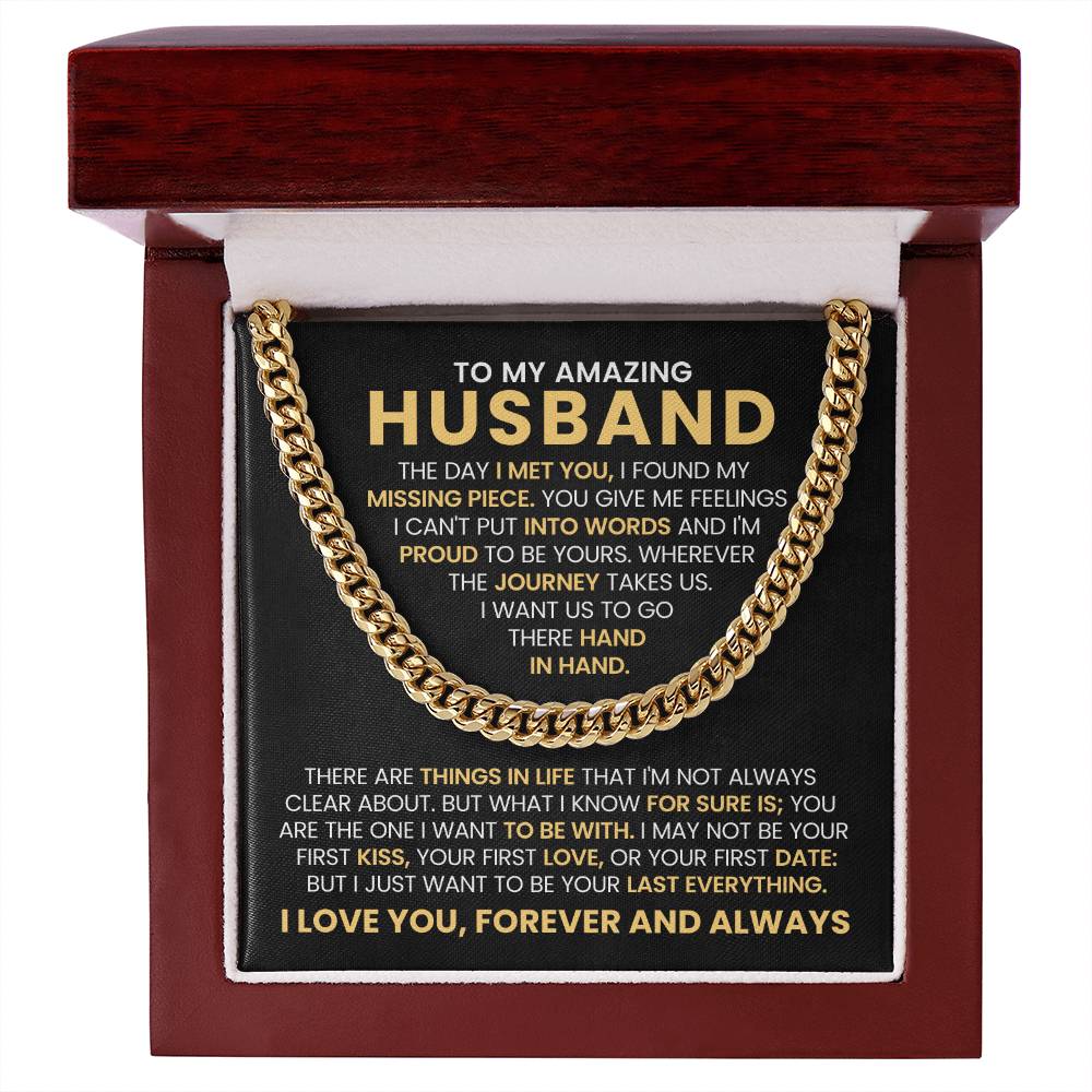 To My Husband - Cuban Link Chain Necklace