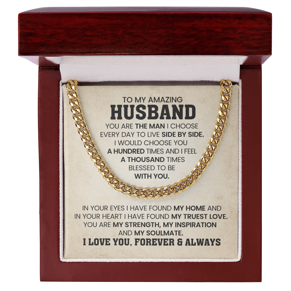 To My Amazing Husband - Cuban Link Chain