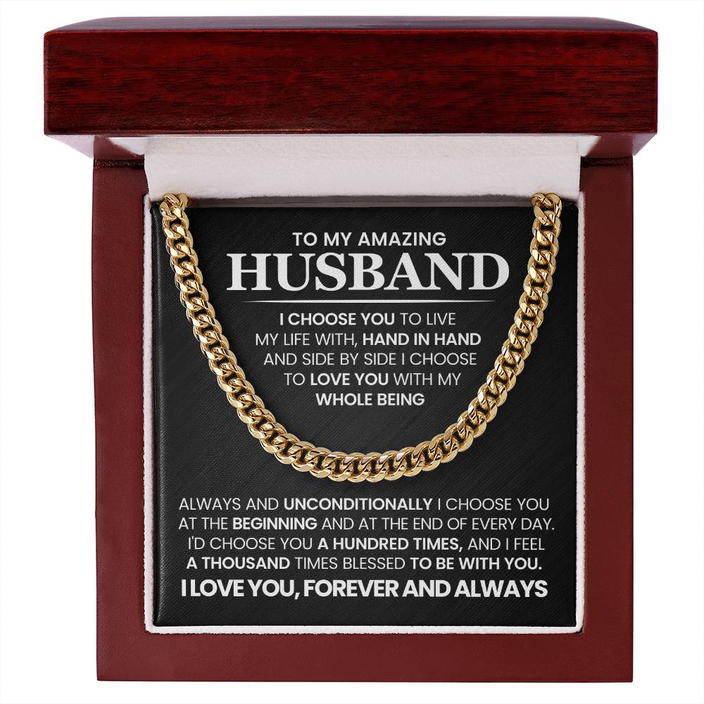 To My Amazing Husband - Cuban Link Chain Necklace