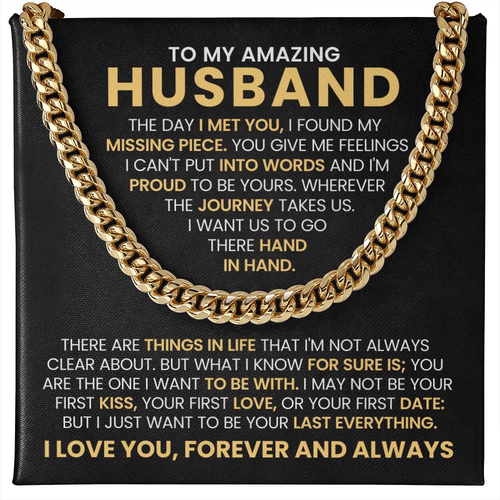 To My Husband - Cuban Link Chain Necklace