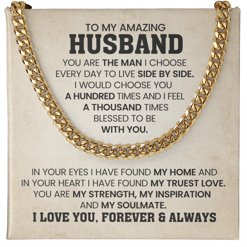 To My Amazing Husband - Cuban Link Chain