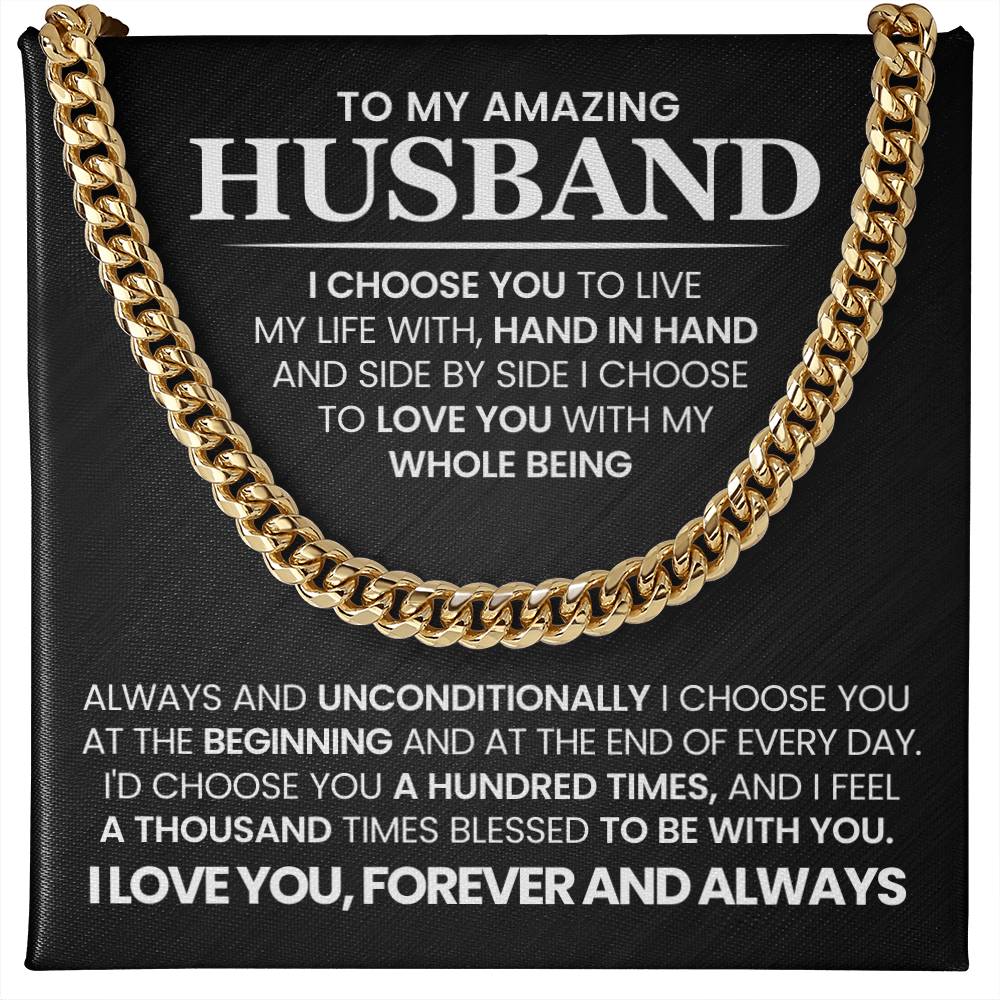 To My Amazing Husband - Cuban Link Chain Necklace