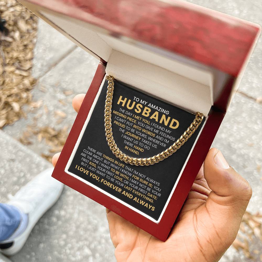 To My Husband - Cuban Link Chain Necklace