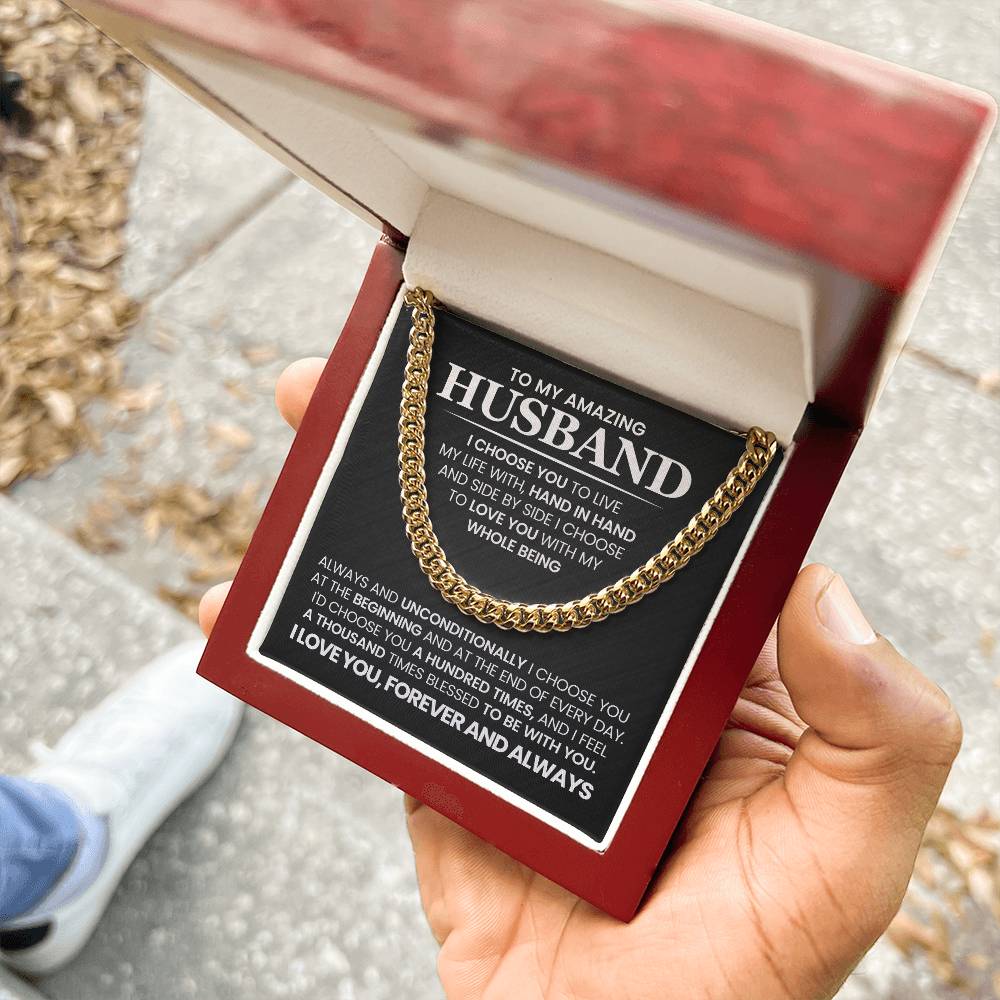 To My Amazing Husband - Cuban Link Chain Necklace