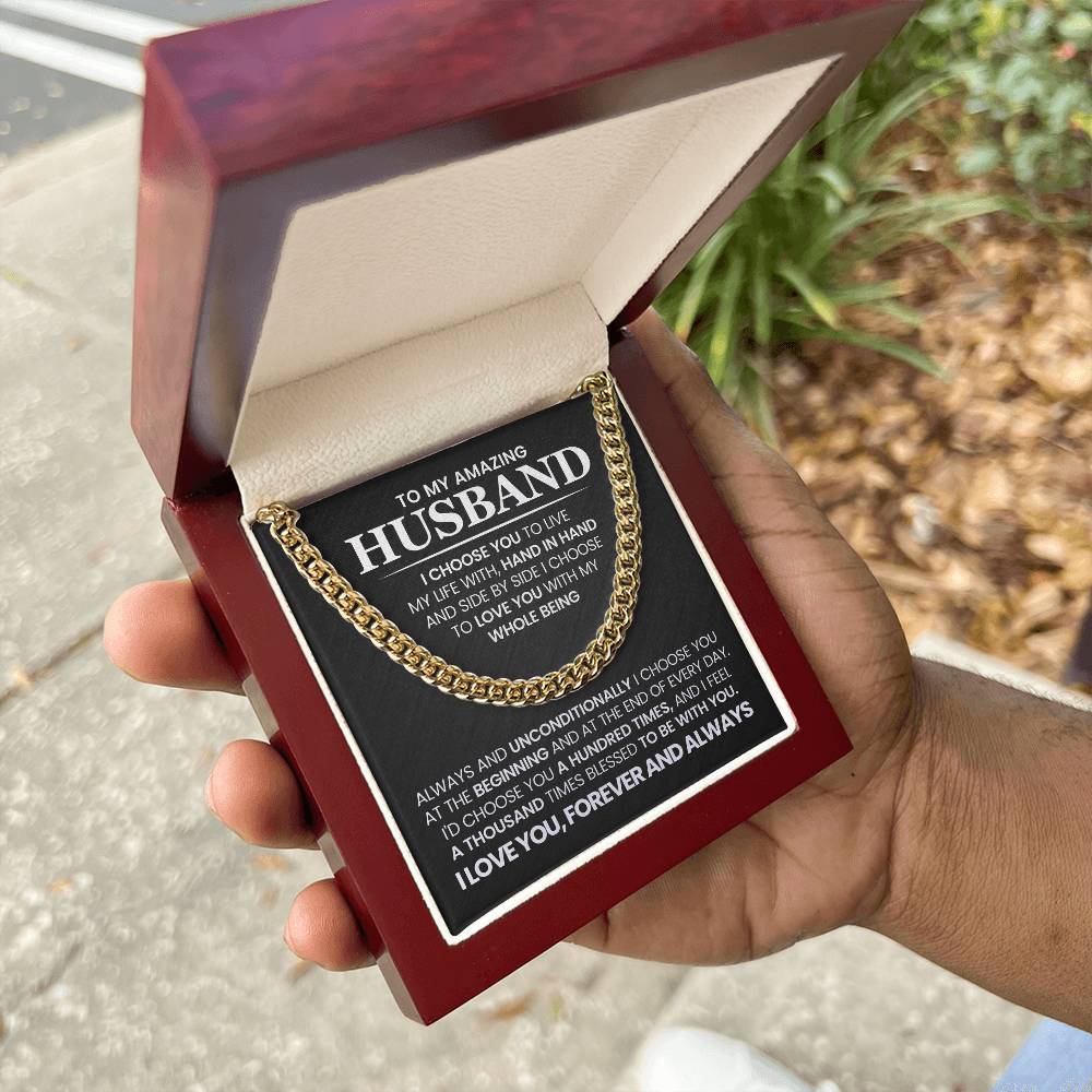 To My Amazing Husband - Cuban Link Chain Necklace
