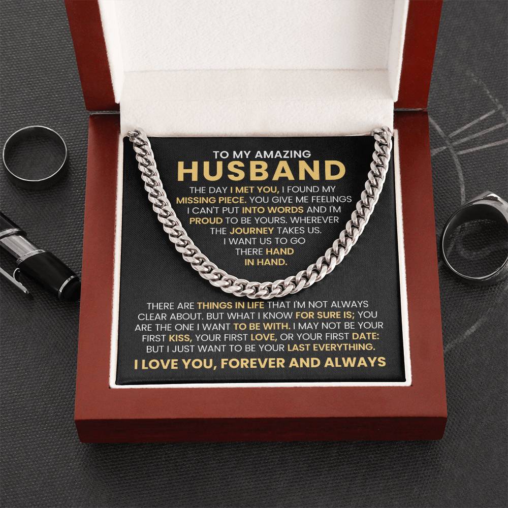 To My Husband - Cuban Link Chain Necklace