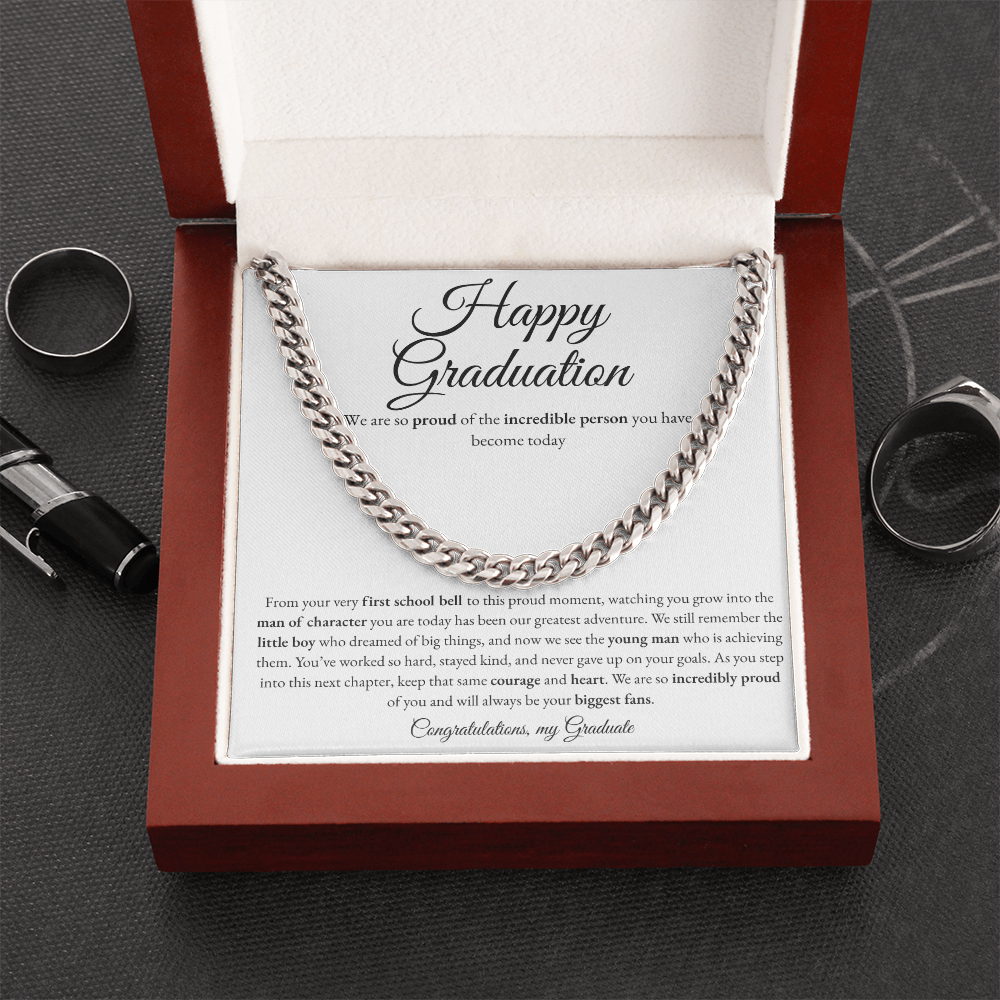 Happy Graduation - Cuban Link Chain Gift for Sone