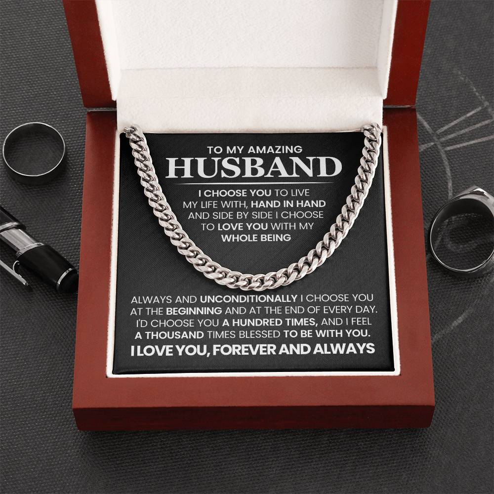 To My Amazing Husband - Cuban Link Chain Necklace