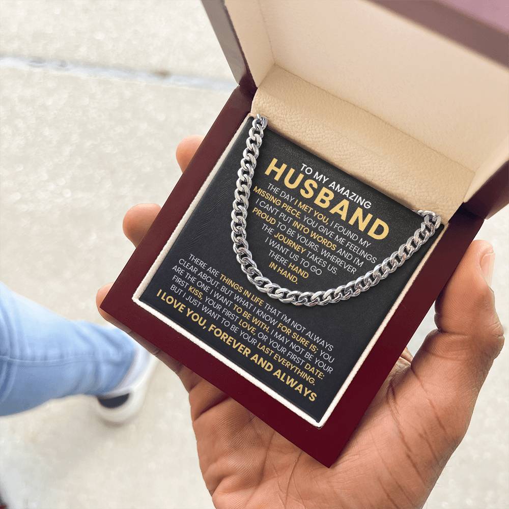To My Husband - Cuban Link Chain Necklace