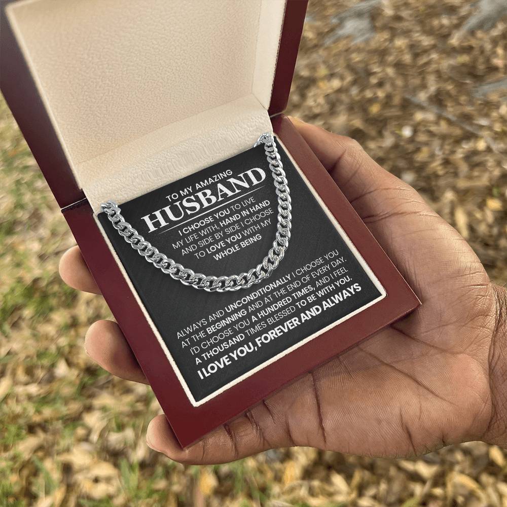To My Amazing Husband - Cuban Link Chain Necklace