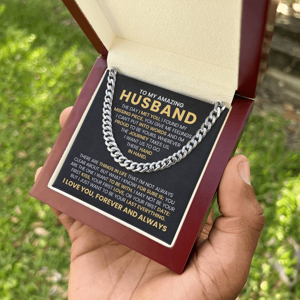 To My Husband - Cuban Link Chain Necklace