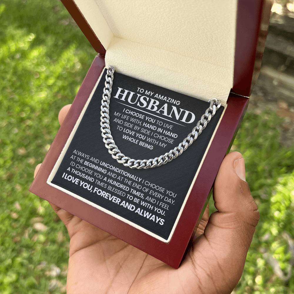 To My Amazing Husband - Cuban Link Chain Necklace