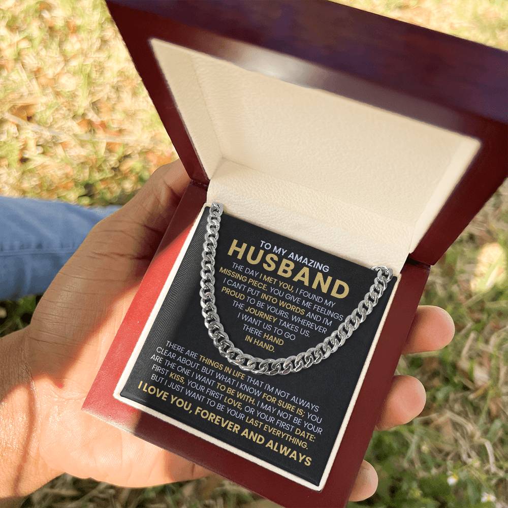 To My Husband - Cuban Link Chain Necklace