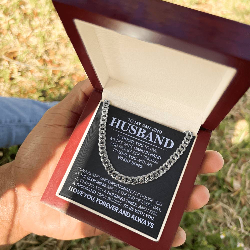 To My Amazing Husband - Cuban Link Chain Necklace