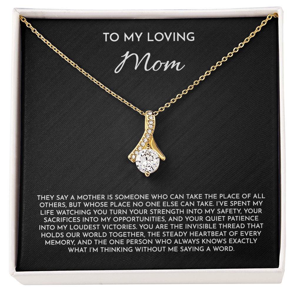 To My Loving Mom - Alluring Beauty Necklace | 14k White or 18k Yellow Gold Finish