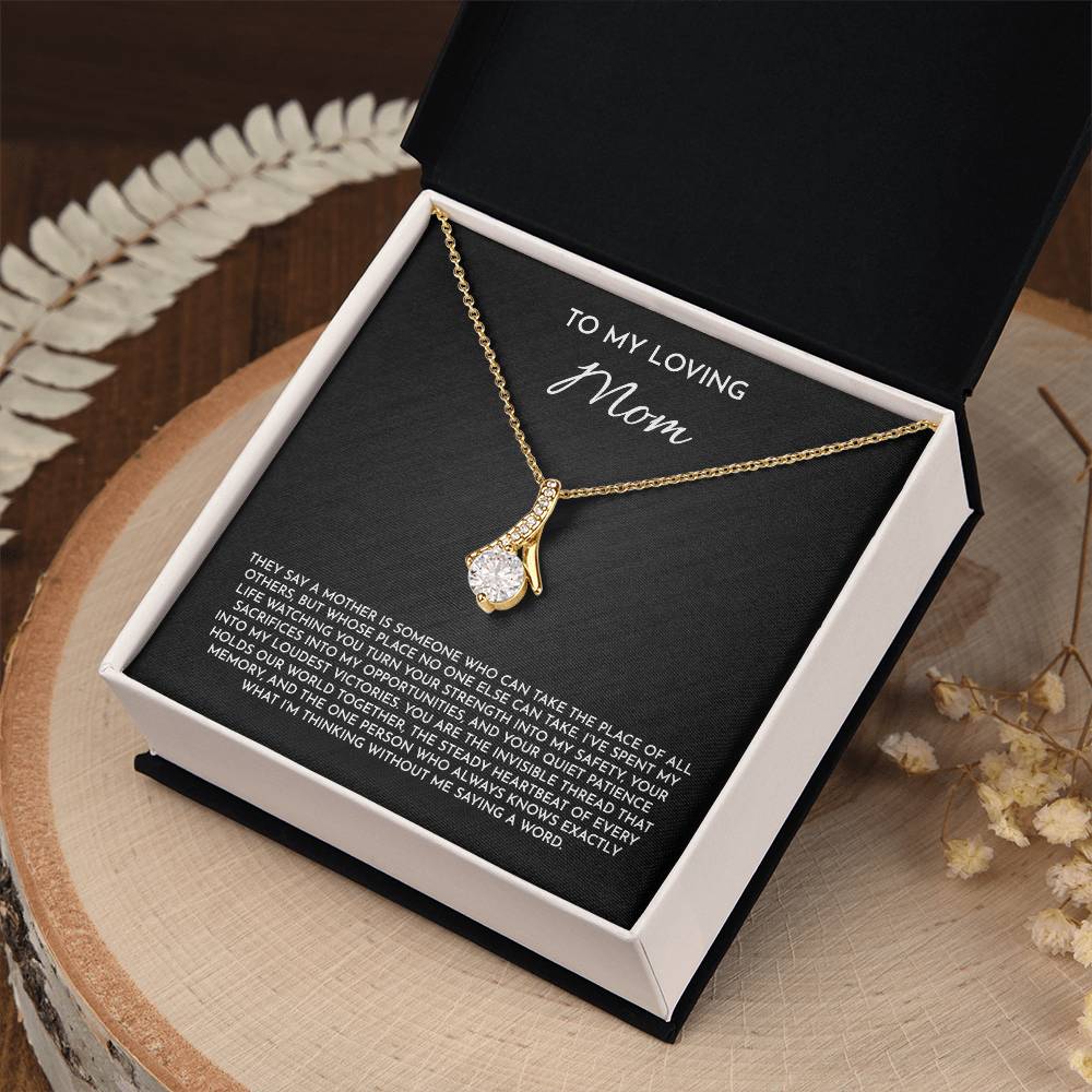To My Loving Mom - Alluring Beauty Necklace | 14k White or 18k Yellow Gold Finish