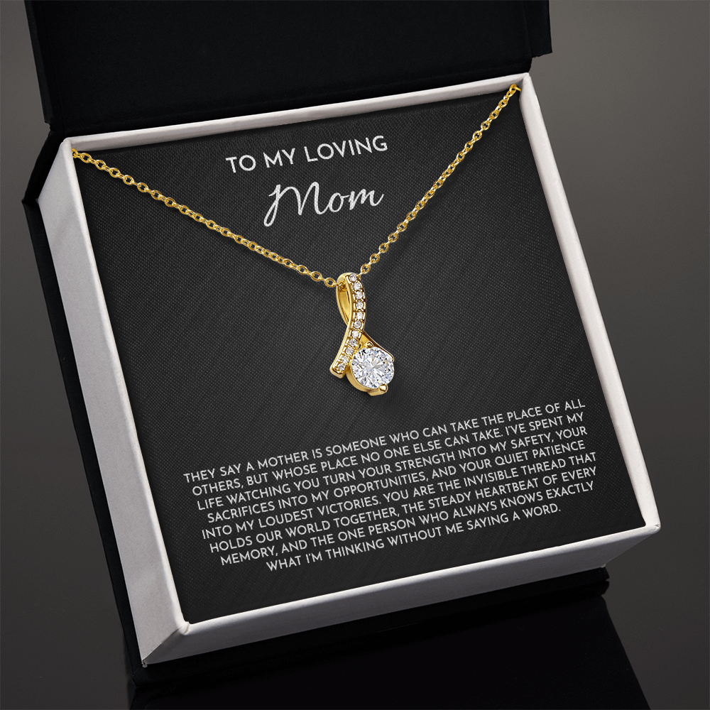 To My Loving Mom - Alluring Beauty Necklace | 14k White or 18k Yellow Gold Finish