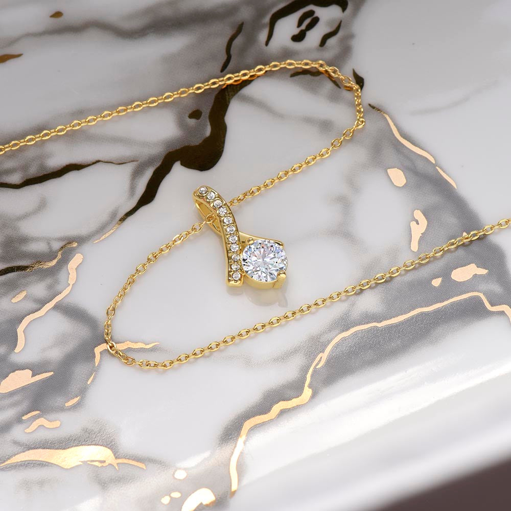 To My Loving Mom - Alluring Beauty Necklace | 14k White or 18k Yellow Gold Finish