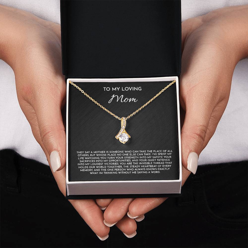 To My Loving Mom - Alluring Beauty Necklace | 14k White or 18k Yellow Gold Finish