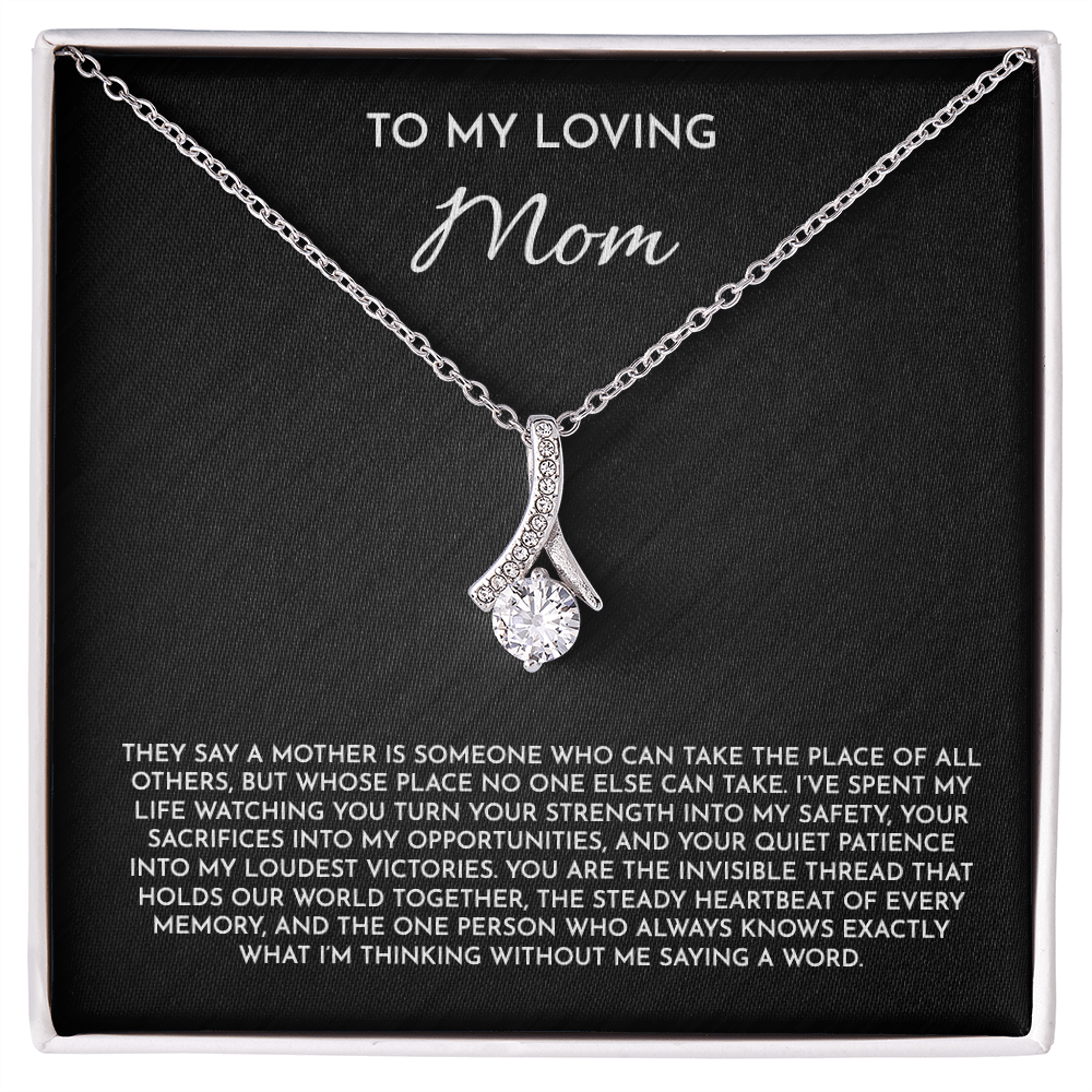 To My Loving Mom - Alluring Beauty Necklace | 14k White or 18k Yellow Gold Finish