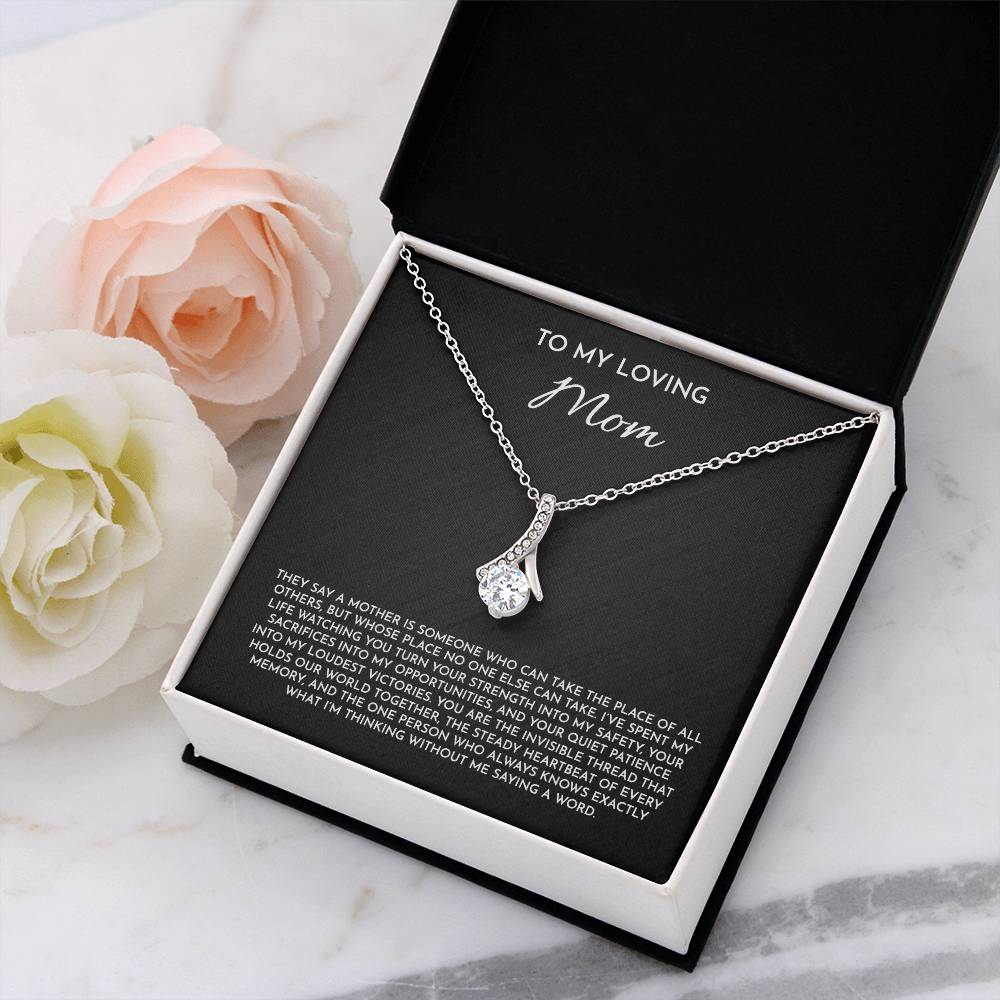 To My Loving Mom - Alluring Beauty Necklace | 14k White or 18k Yellow Gold Finish