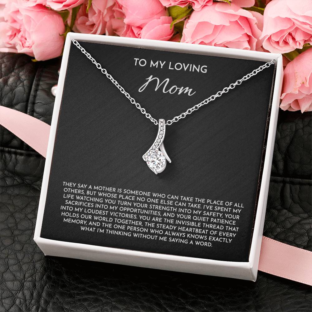 To My Loving Mom - Alluring Beauty Necklace | 14k White or 18k Yellow Gold Finish