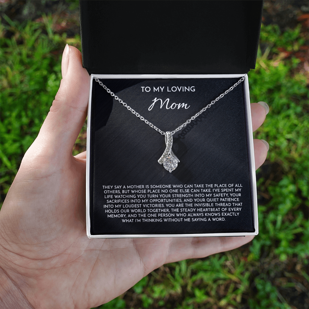 To My Loving Mom - Alluring Beauty Necklace | 14k White or 18k Yellow Gold Finish
