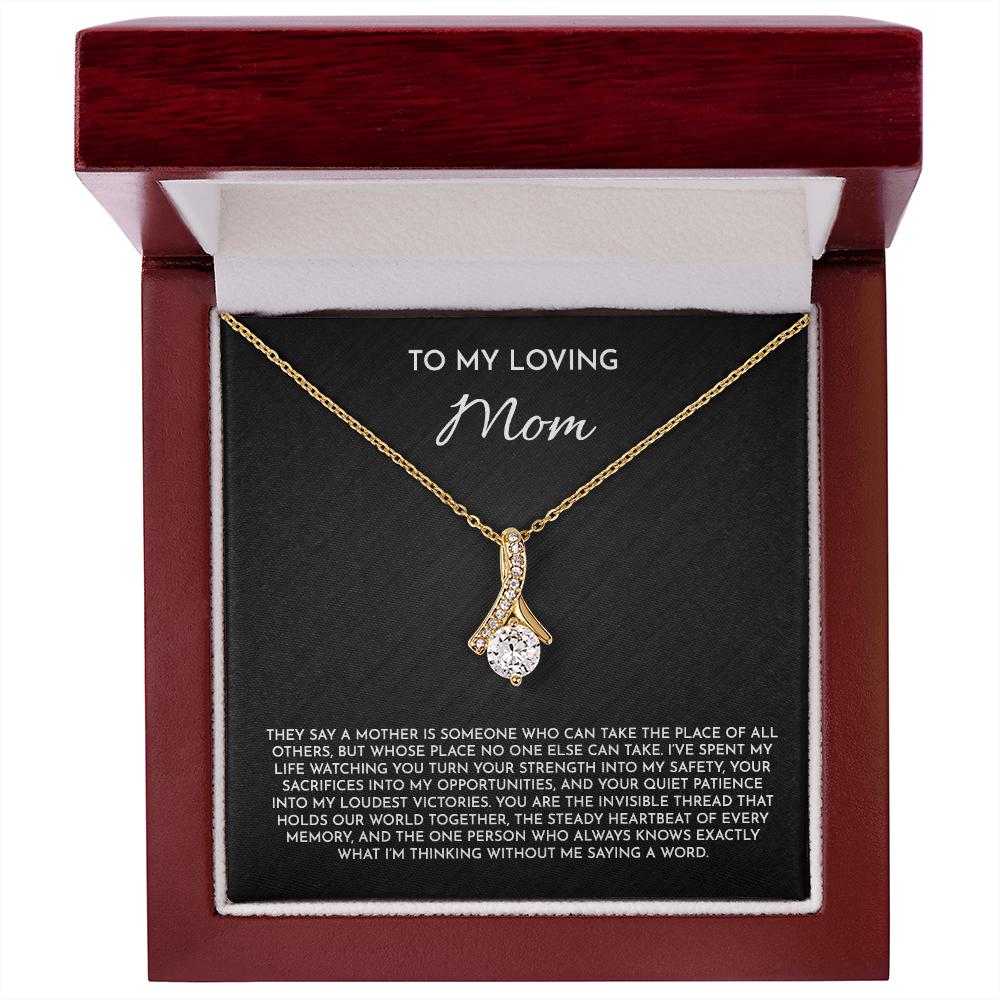 To My Loving Mom - Alluring Beauty Necklace | 14k White or 18k Yellow Gold Finish