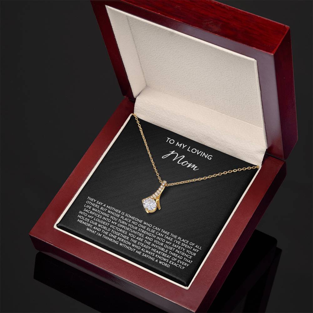 To My Loving Mom - Alluring Beauty Necklace | 14k White or 18k Yellow Gold Finish