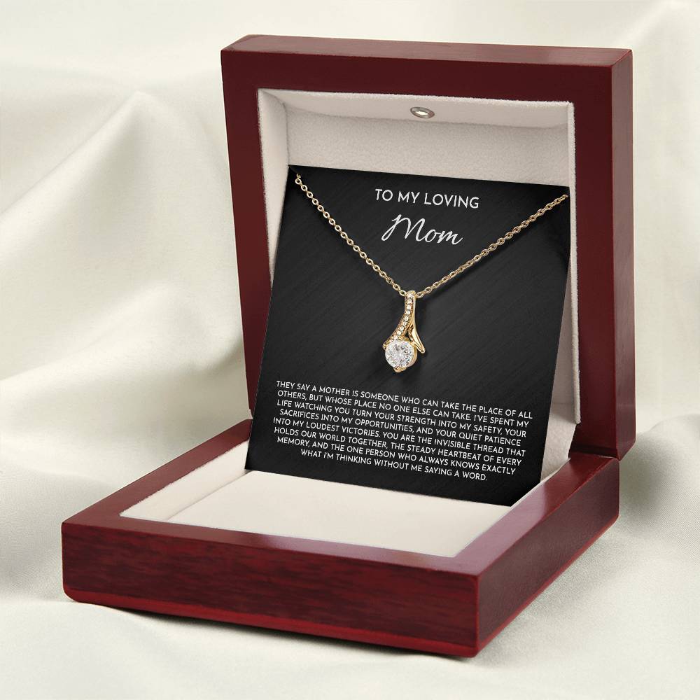 To My Loving Mom - Alluring Beauty Necklace | 14k White or 18k Yellow Gold Finish