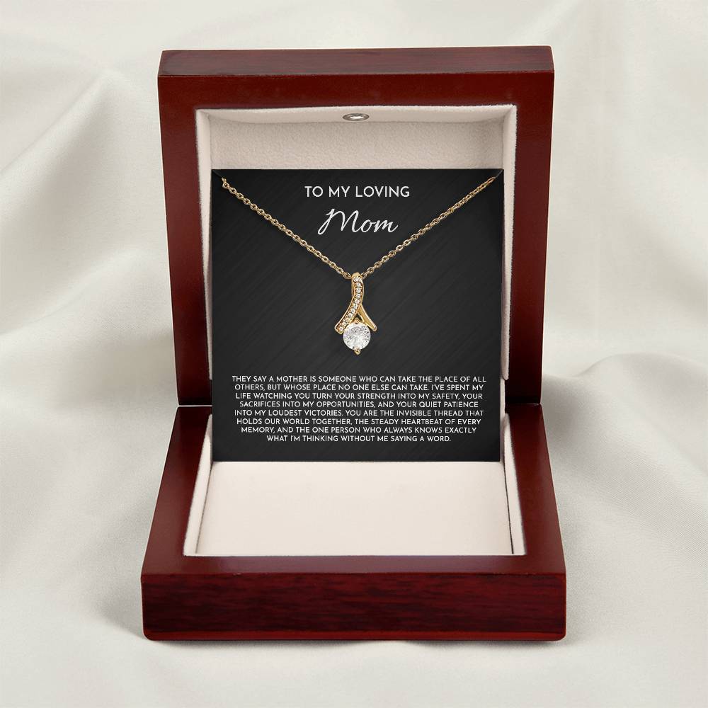 To My Loving Mom - Alluring Beauty Necklace | 14k White or 18k Yellow Gold Finish