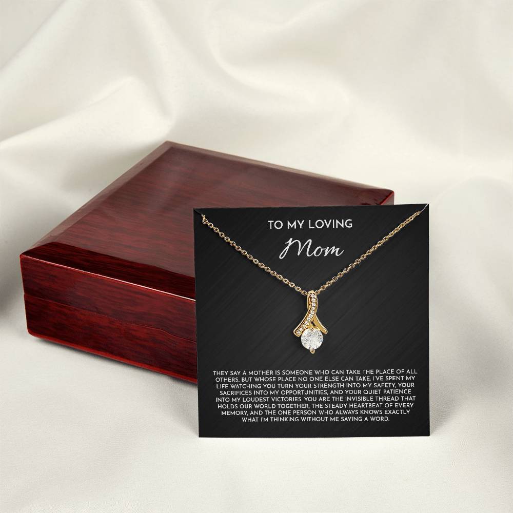 To My Loving Mom - Alluring Beauty Necklace | 14k White or 18k Yellow Gold Finish