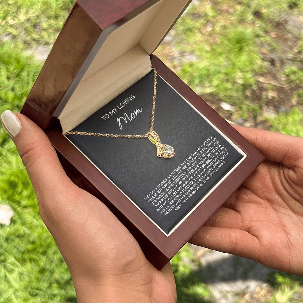 To My Loving Mom - Alluring Beauty Necklace | 14k White or 18k Yellow Gold Finish