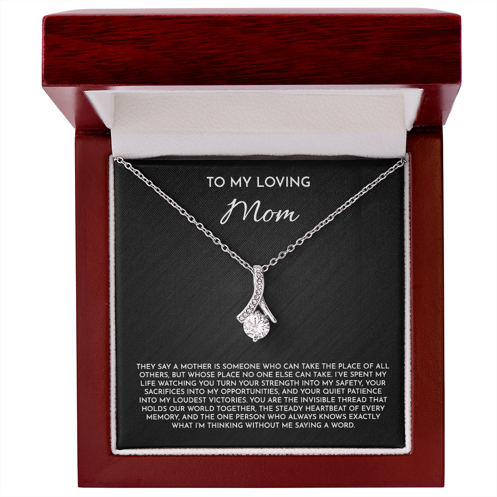 To My Loving Mom - Alluring Beauty Necklace | 14k White or 18k Yellow Gold Finish