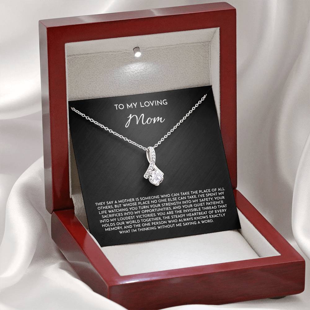 To My Loving Mom - Alluring Beauty Necklace | 14k White or 18k Yellow Gold Finish