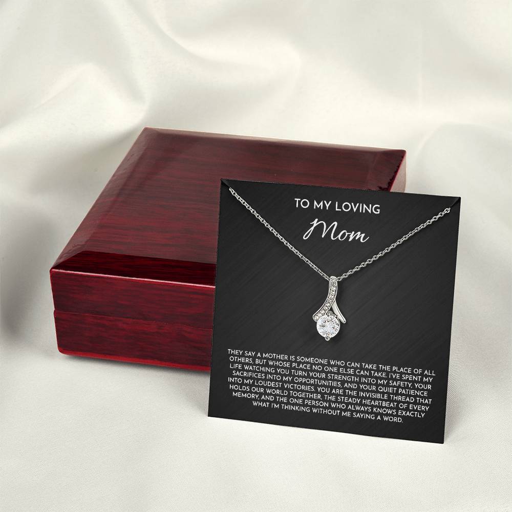 To My Loving Mom - Alluring Beauty Necklace | 14k White or 18k Yellow Gold Finish