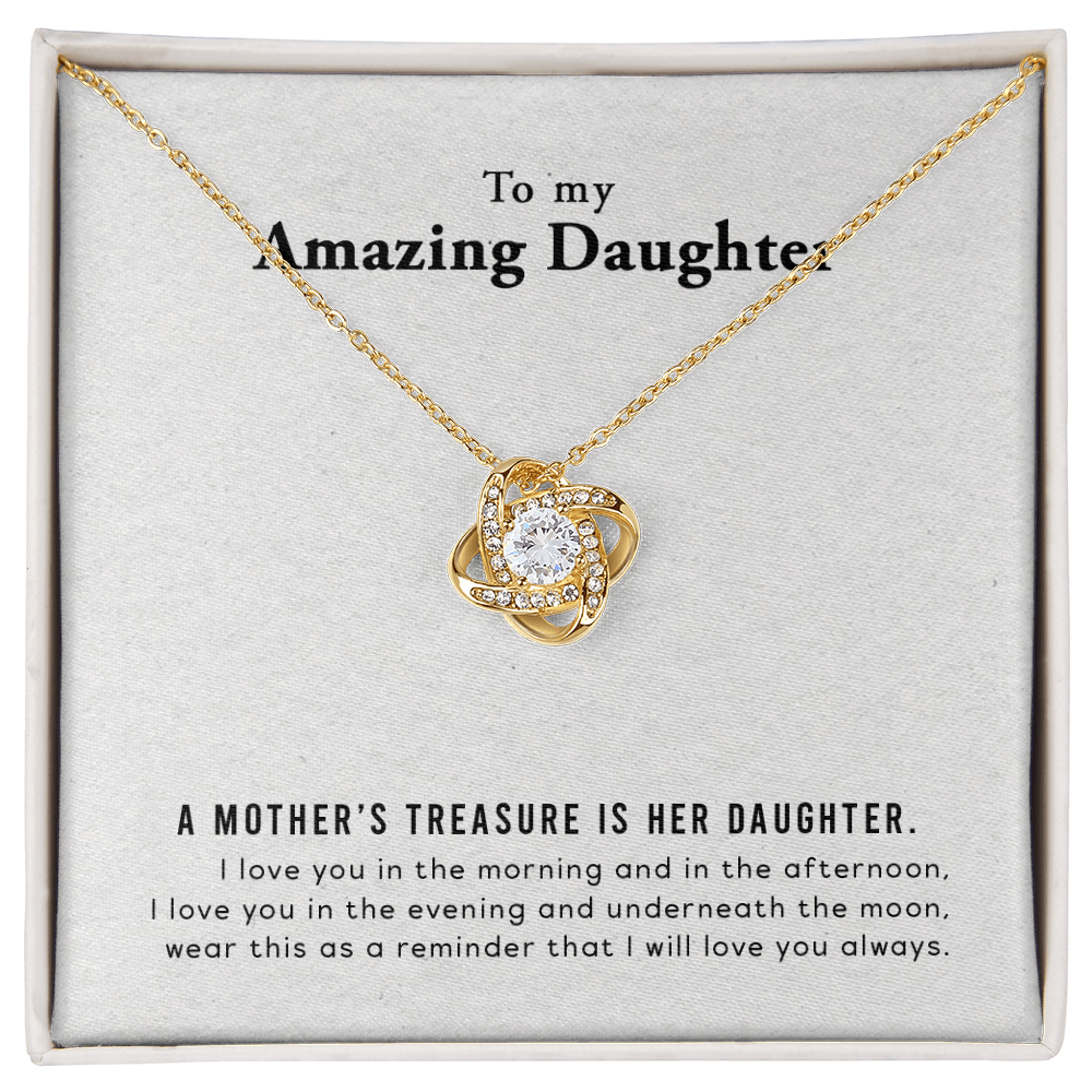 To My Amazing Daughter - Love Knot Necklace & Heartfelt Message Card