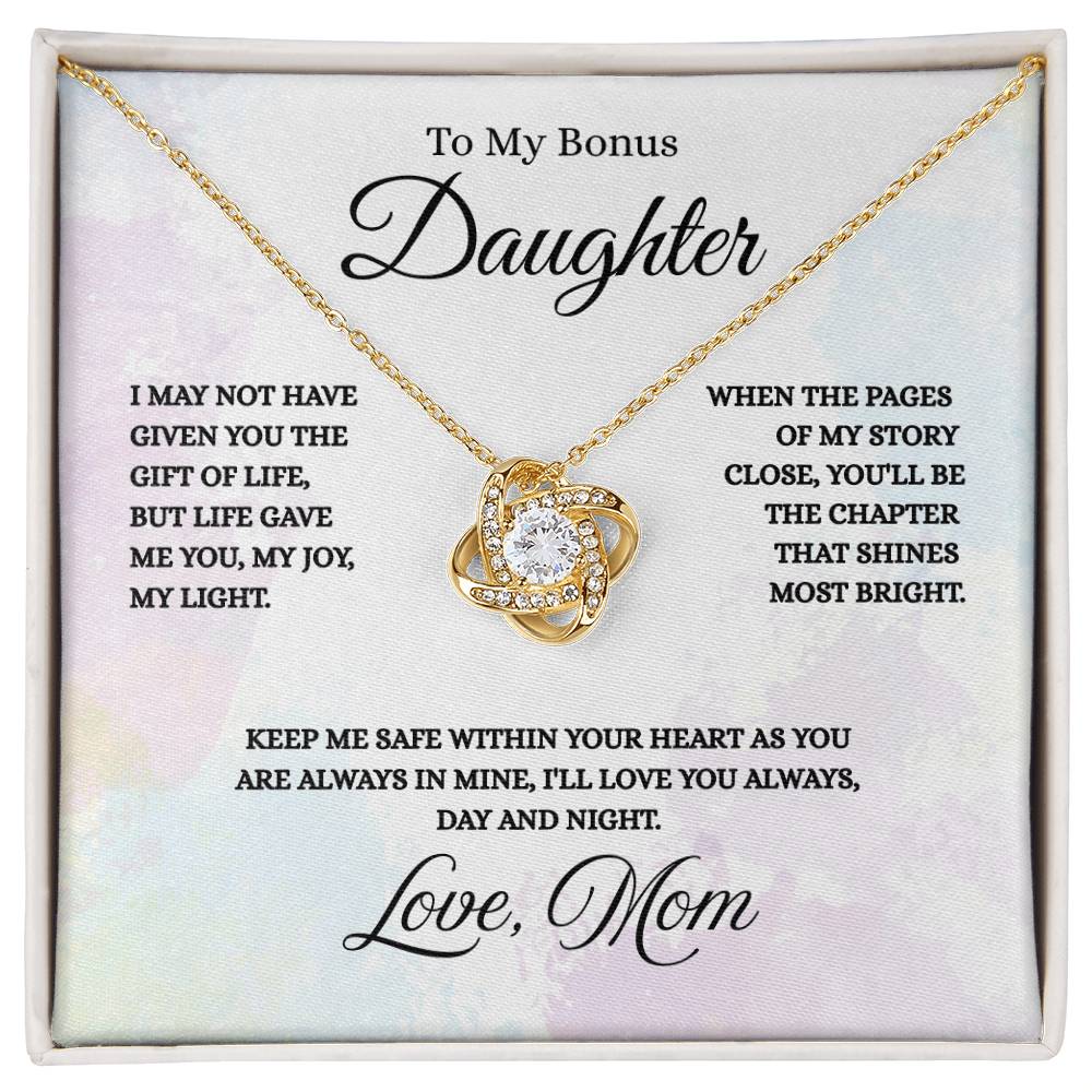 To My Bonus Daughter - Love Knot Necklace