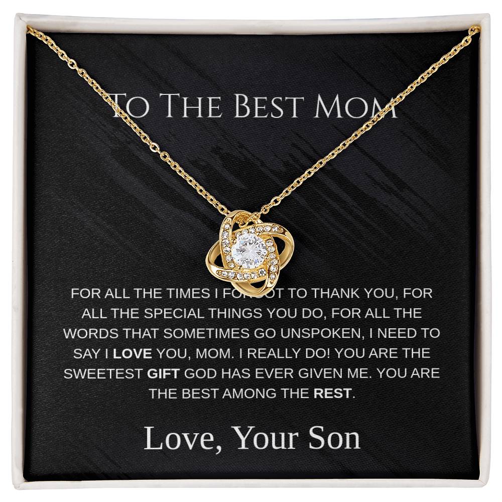 To The Best Mom - Love Knot Necklace - Mother's Day Gift