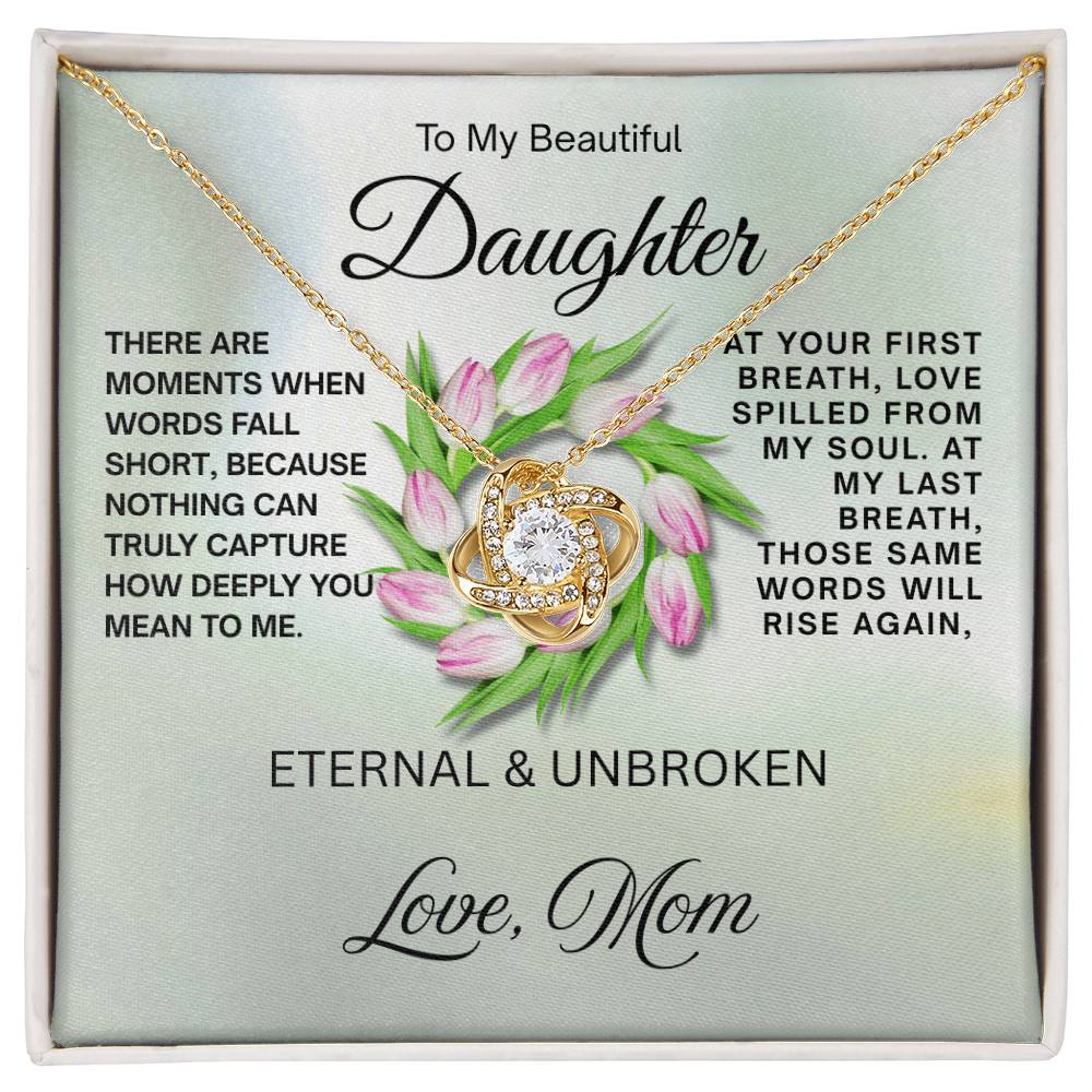 To My Beautiful Daughter - Love Knot Necklace