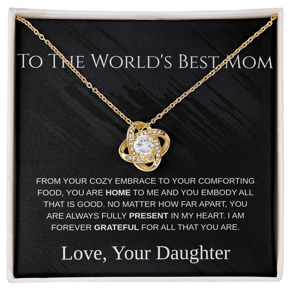 To The World's Best Mom - Love Knot Necklace - Mother's Day Gift
