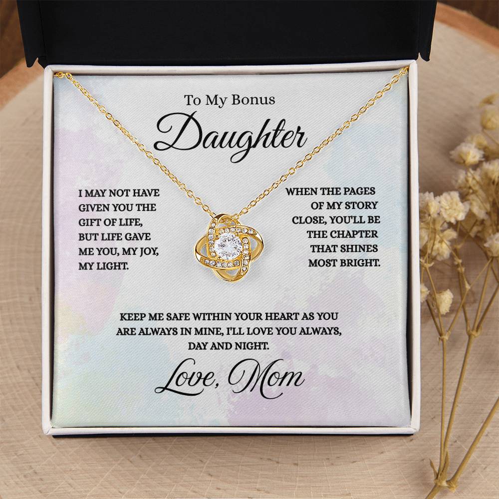 To My Bonus Daughter - Love Knot Necklace
